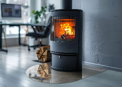 Glass hearths for wood burners Natural stone pattern
