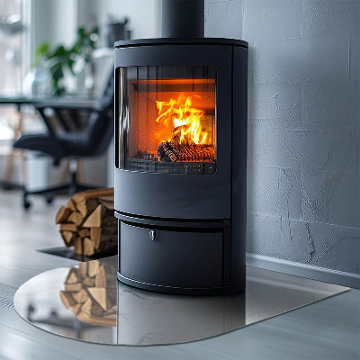 Glass hearth for log burner Marble pattern with veins