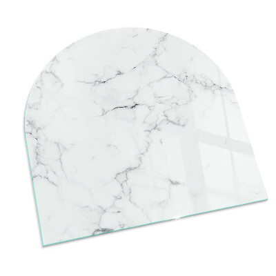 Glass hearth for log burner Marble pattern with veins