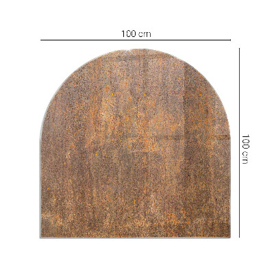Glass hearth for log burner Rust texture on metal