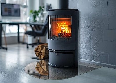 Glass hearth for log burner Abstract textured pattern