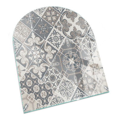 Glass hearth for log burner Decorative mosaic pattern