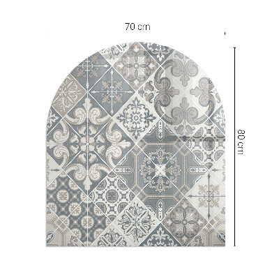 Glass hearth for log burner Decorative mosaic pattern
