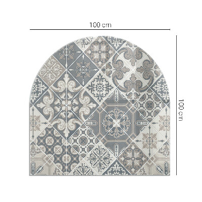 Glass hearth for log burner Decorative mosaic pattern