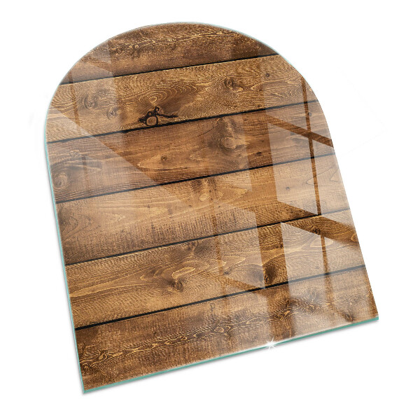 Glass hearth for log burner Wooden board with grain