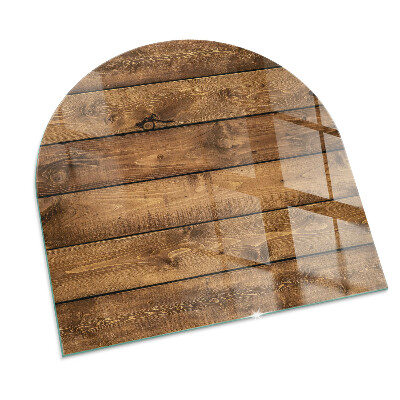 Glass hearth for log burner Wooden board with grain
