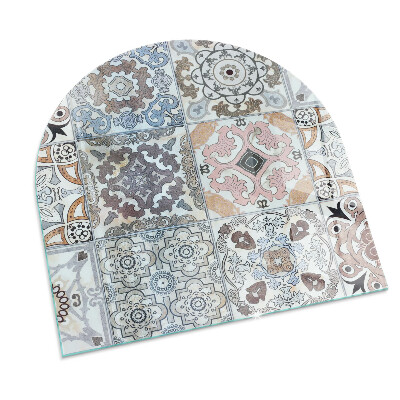 Glass hearths for wood burners Mosaic patterns in tiles