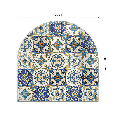 Glass hearth for log burner Mosaic pattern with flowers