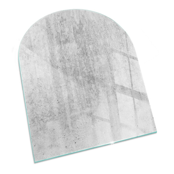 Glass hearth for log burner Raw concrete texture
