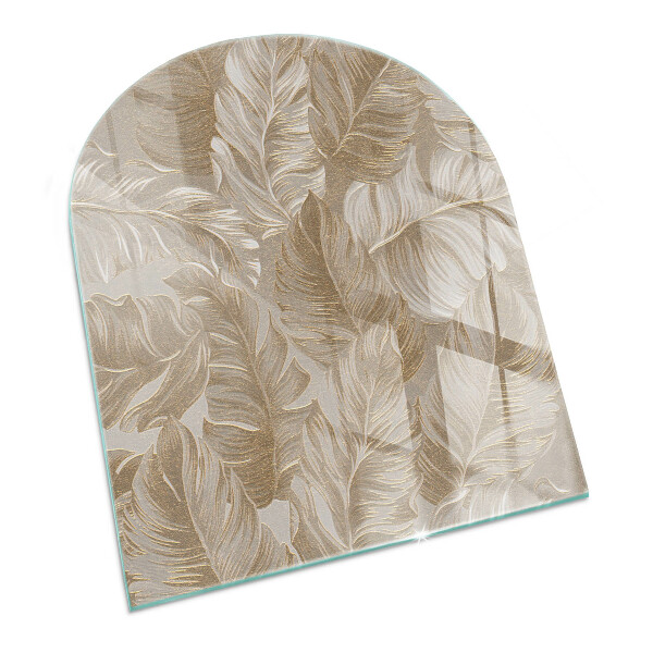 Glass hearth for log burner Leaves in subtle patterns