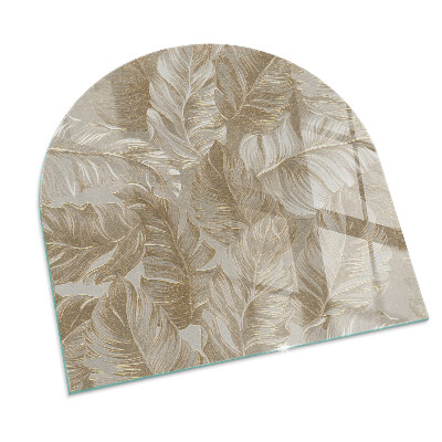 Glass hearth for log burner Leaves in subtle patterns