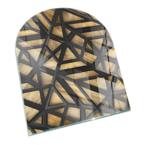 Glass hearth for log burner Geometry with wood