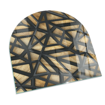 Glass hearth for log burner Geometry with wood