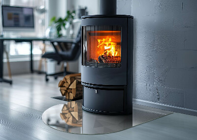Glass hearth for log burner Abstract geometric pattern