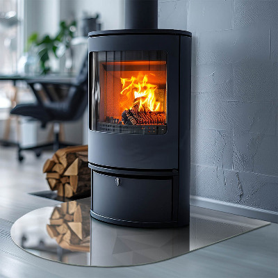 Glass hearth for log burner Abstract geometric pattern