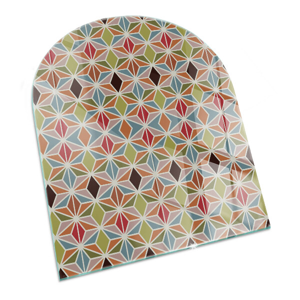 Glass hearths for wood burners Polygonal patterns in a grid