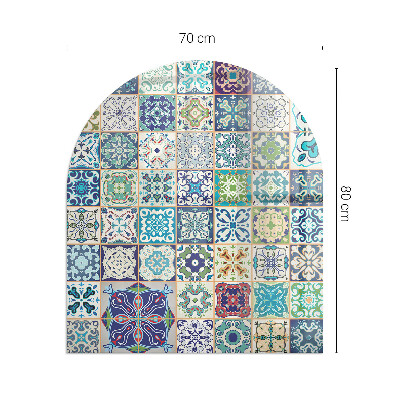Glass hearth for log burner Mosaic patterns on tiles