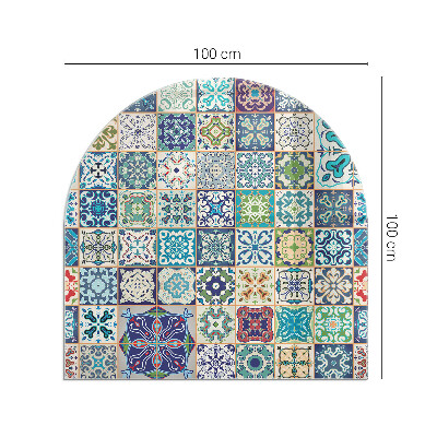 Glass hearth for log burner Mosaic patterns on tiles
