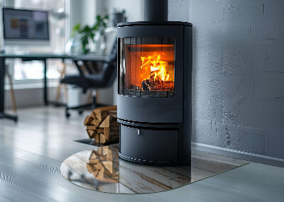 Glass hearths for wood burners A damaged wooden board