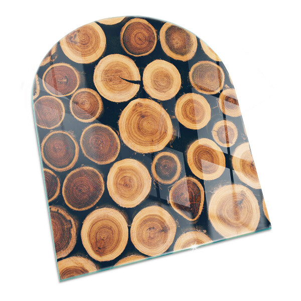 Glass hearth for log burner A box with cut wood