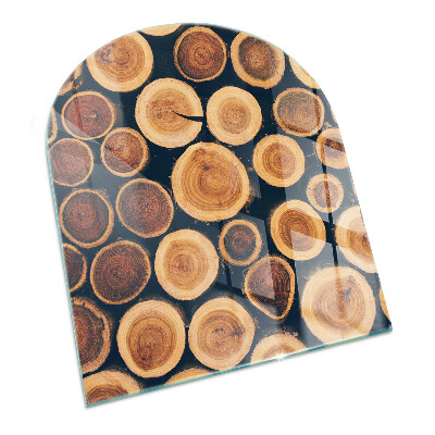Glass hearth for log burner A box with cut wood