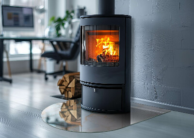 Glass hearths for wood burners Abstract fluid pattern