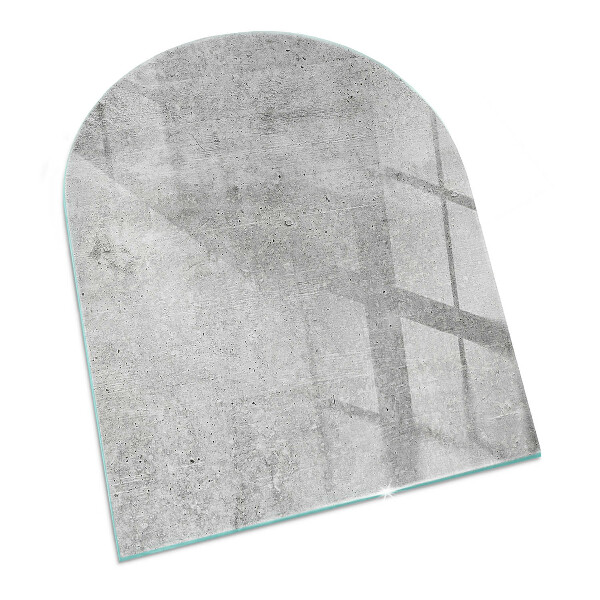 Glass hearth for log burner Raw concrete texture