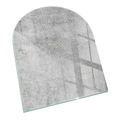 Glass hearth for log burner Raw concrete texture