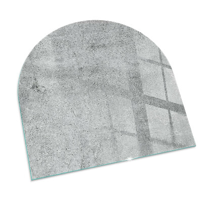 Glass hearth for log burner Raw concrete texture