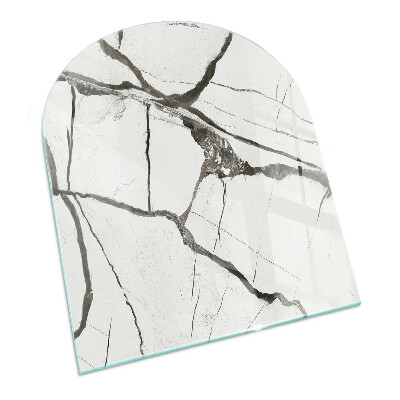 Glass hearth for log burner Marble vein pattern