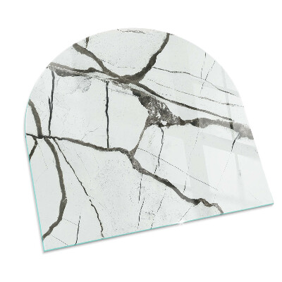 Glass hearth for log burner Marble vein pattern