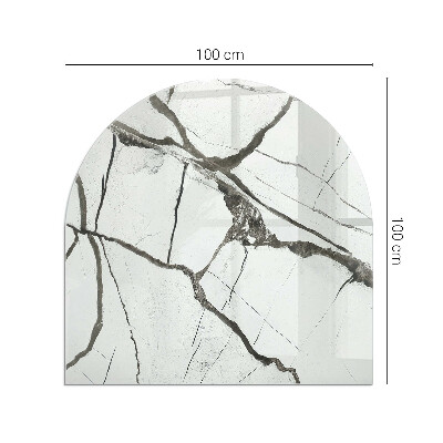Glass hearth for log burner Marble vein pattern