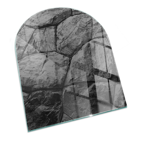 Glass hearths for wood burners Natural stone pattern
