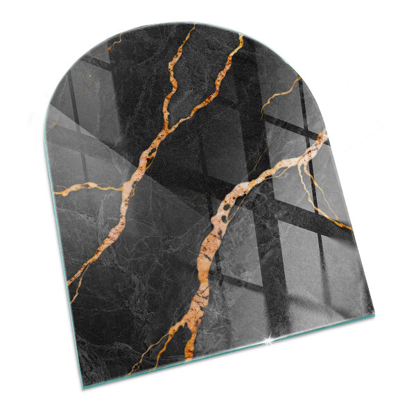 Glass hearth for log burner Elegant marble with veins