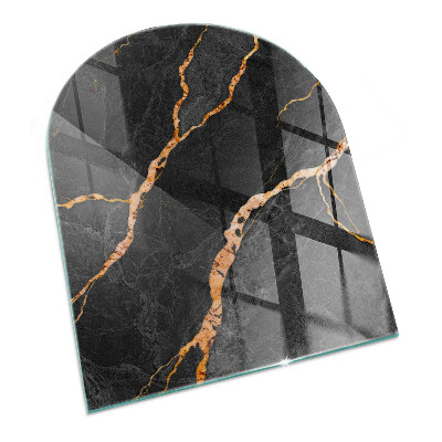 Glass hearth for log burner Elegant marble with veins