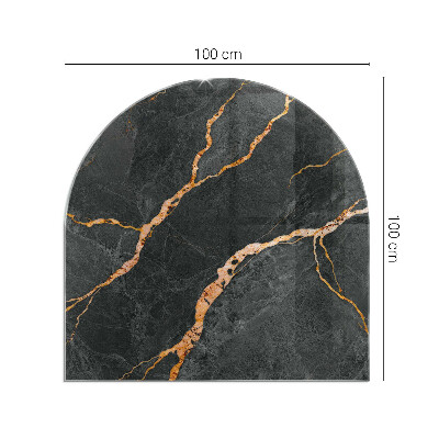 Glass hearth for log burner Elegant marble with veins