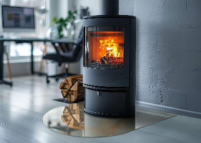 Glass hearth for log burner Abstract marble pattern
