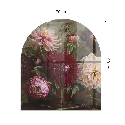 Glass hearths for wood burners Floral bouquet in detail