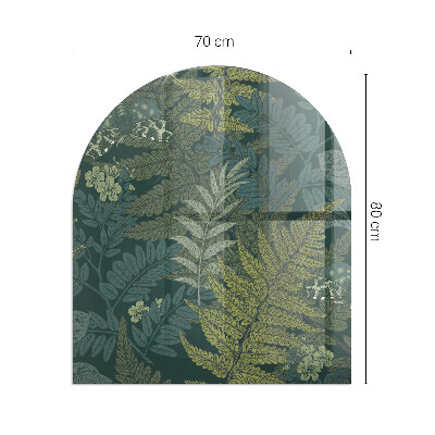 Glass hearth for log burner Plant motifs with butterflies