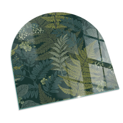 Glass hearth for log burner Plant motifs with butterflies