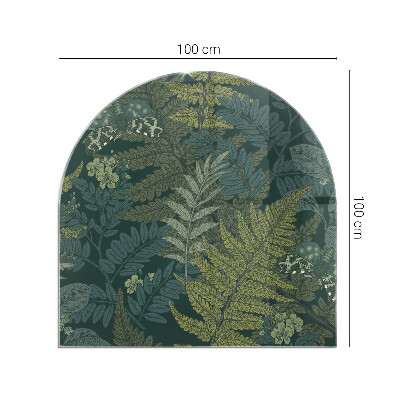 Glass hearth for log burner Plant motifs with butterflies