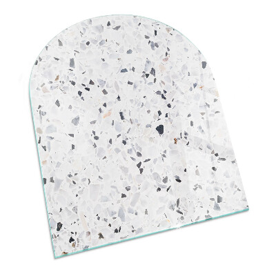 Glass hearth for log burner Stone pattern with particles