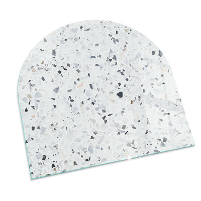 Glass hearth for log burner Stone pattern with particles