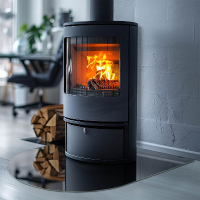 Glass hearths for wood burners Color Dark graphite