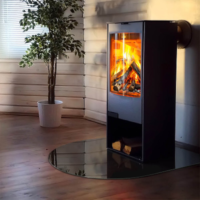 Glass hearths for wood burners Color Dark graphite