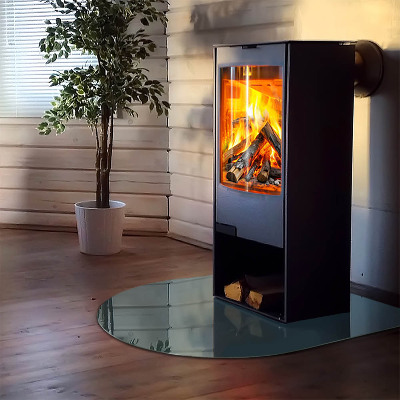 Glass hearth for log burner Sea Color