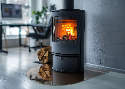 Glass hearth for log burner Color Brown