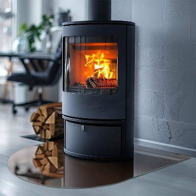 Glass hearth for log burner Color Brown