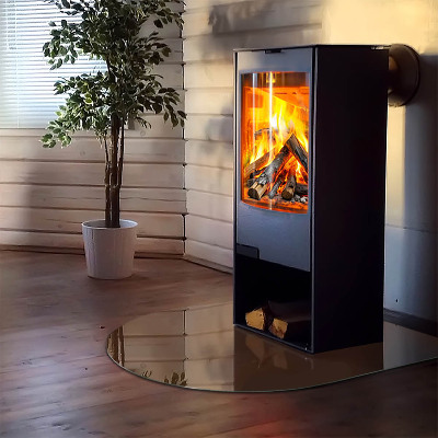 Glass hearth for log burner Color Brown