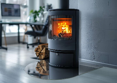 Glass hearths for wood burners Color Dark blue